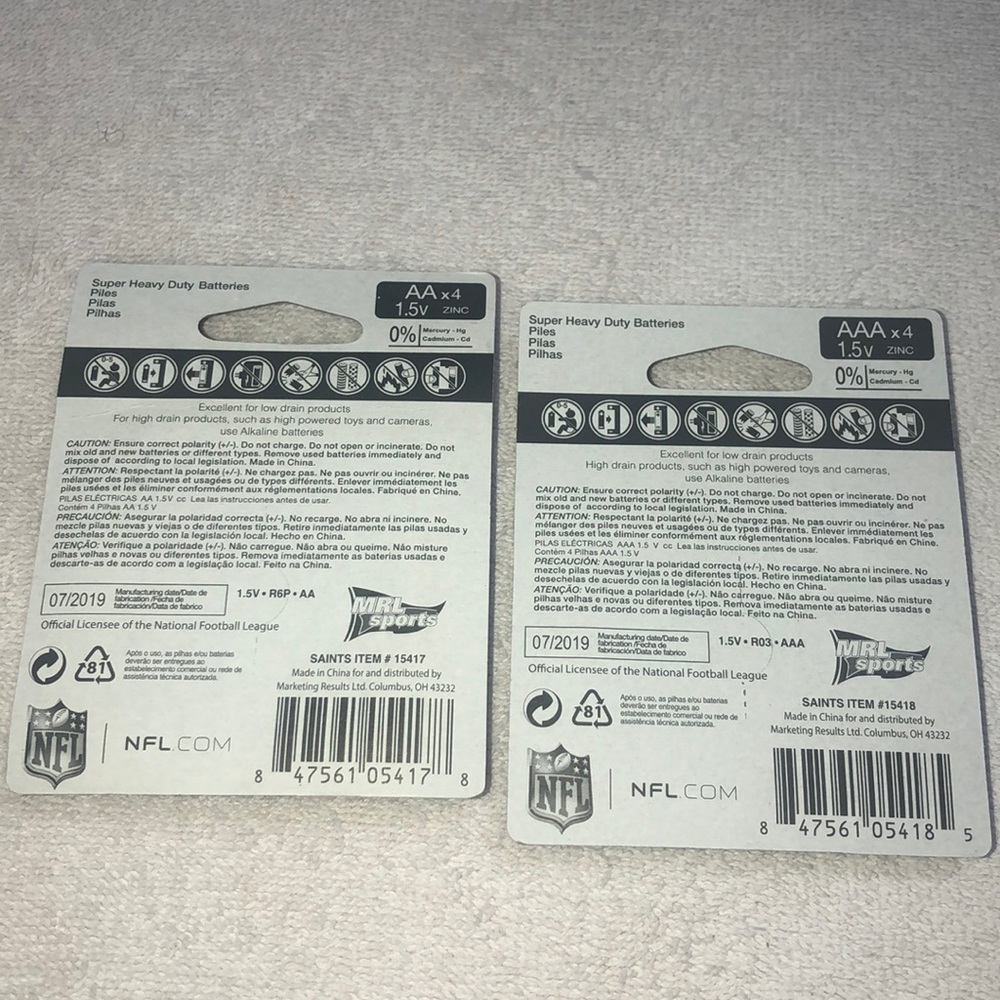 NFL super heavy duty batteries N.O. SAINTS - Picture 2 of 5